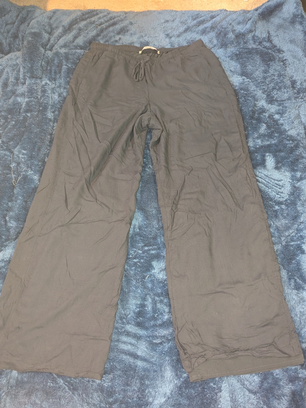 Hollister Dark Blue Wide-Leg Drawstring Pants